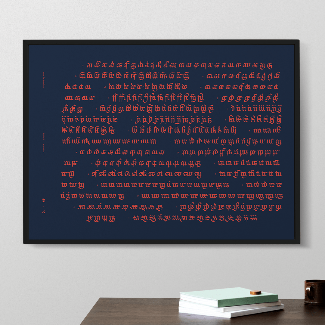 poster ligatures 004 - Poster — Fraktur Ligatures - Shop → 0. itemzero