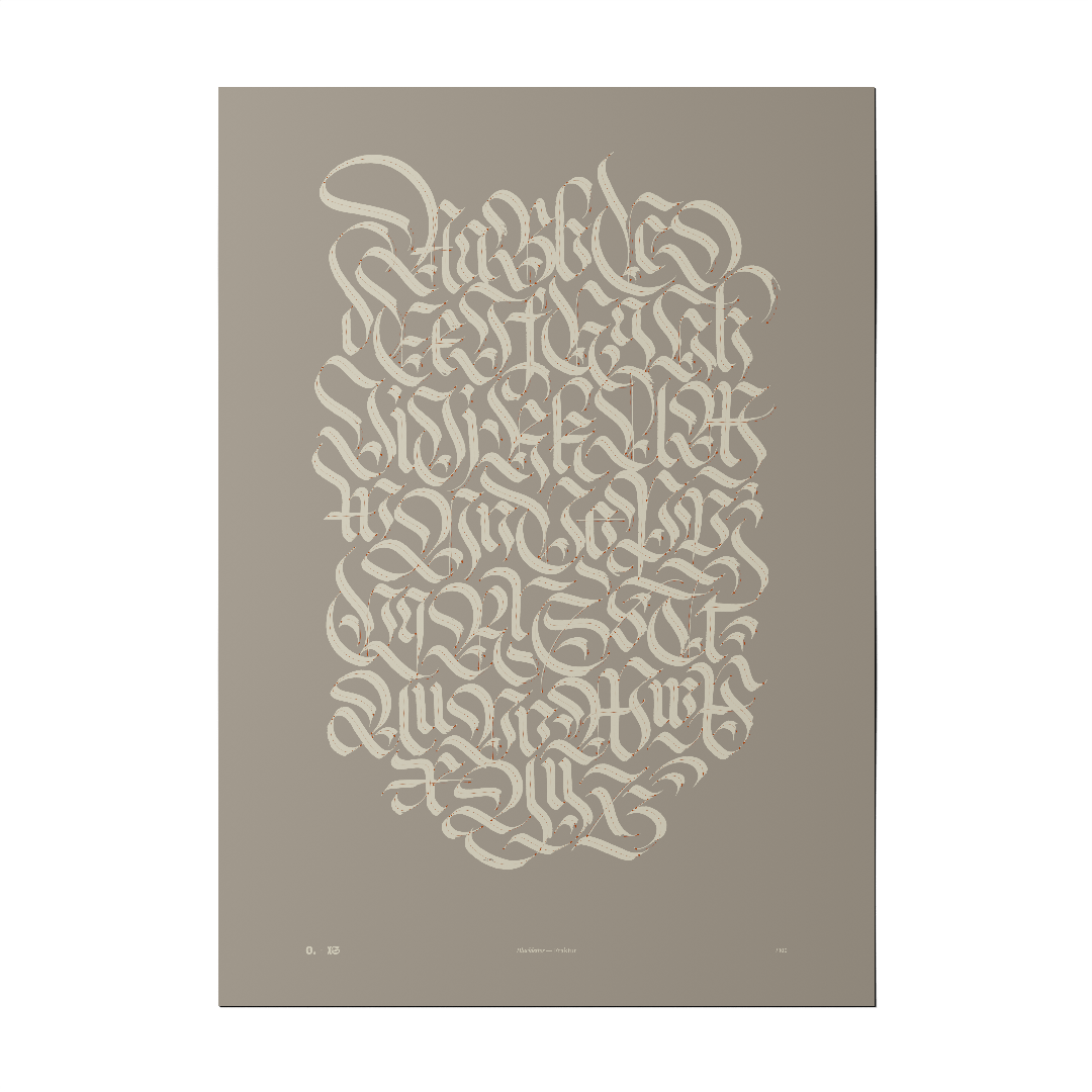 poster linhas render topo2 - Poster — Fraktur Alphabet - Shop → 0. itemzero