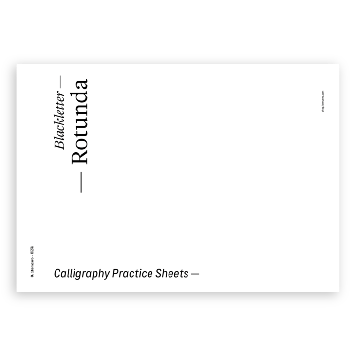 Second image 02 - Rotunda Calligraphy practice sheets - Shop → 0. itemzero